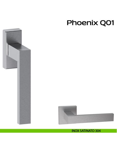 Maniglia in acciaio per finestra DK Phoenix Q01 Reguitti Inox - inox satinato 304
