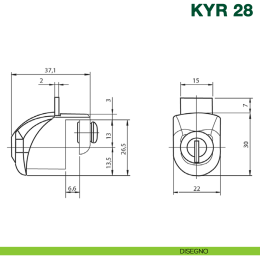 Serratura per anta singola in vetro da applicare senza foro con cilindro KYR Securital KYR 28 2