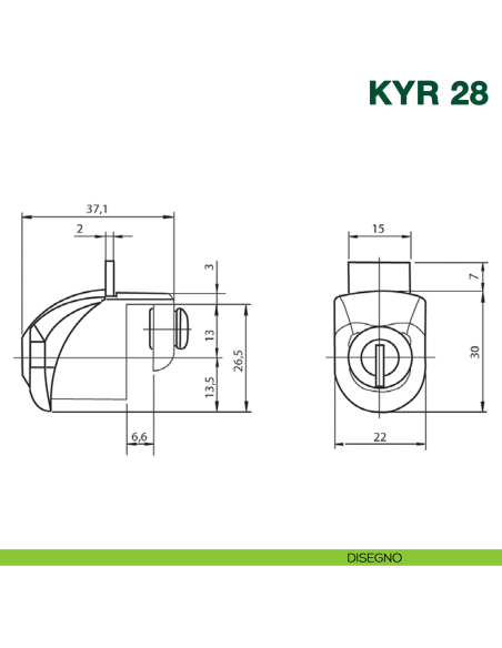 Serratura per anta singola in vetro da applicare senza foro con cilindro KYR Securital KYR 28