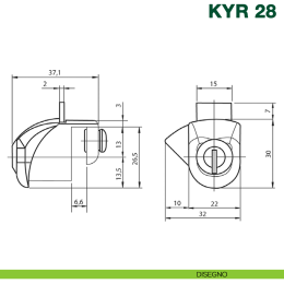 Serratura per anta doppia in vetro da applicare senza foro con cilindro KYR Securital KYR 28.2 2