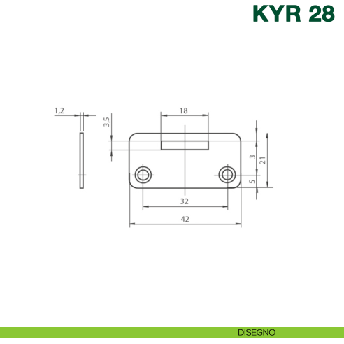 Serratura per anta doppia in vetro da applicare senza foro con cilindro KYR Securital KYR 28.2 - disegno