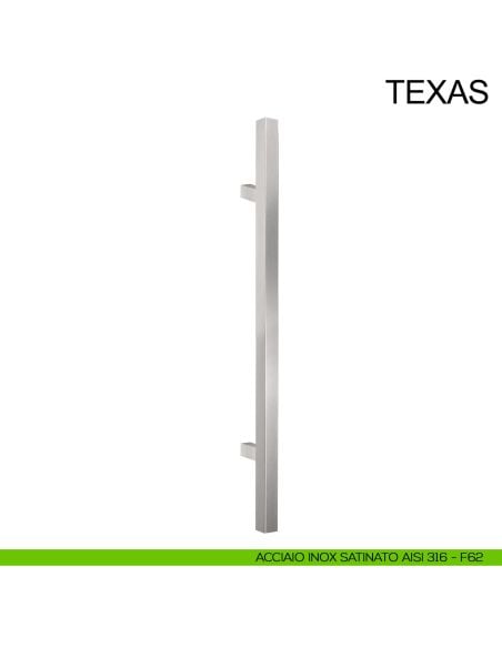 Maniglione in acciaio quadrato dritto per porta 25x25 mm Texas Fimet Inox