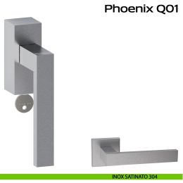 Maniglia in acciaio per finestra DK con chiave Phoenix Q01 Reguitti Inox 2
