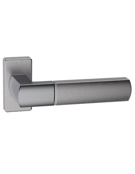 Maniglia in acciaio per porta Rhodos Q51 Reguitti Inox rosetta rettangolare