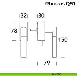 Maniglia in acciaio per finestra DK con funzione TBT Rhodos Q51 Reguitti Inox 2