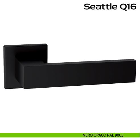Maniglia in acciaio per porta Seattle Q16 Reguitti Inox - nero opaco RAL 9005