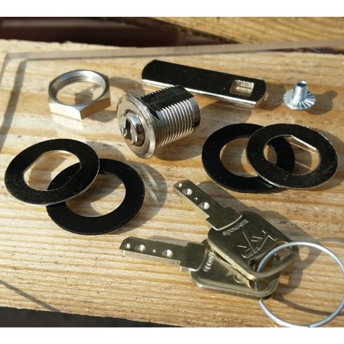 Serratura universale per ante in vetro con cilindro a levetta KYR Securital diametro 15 mm lunghezza 16 mm KYR 15 GLASS