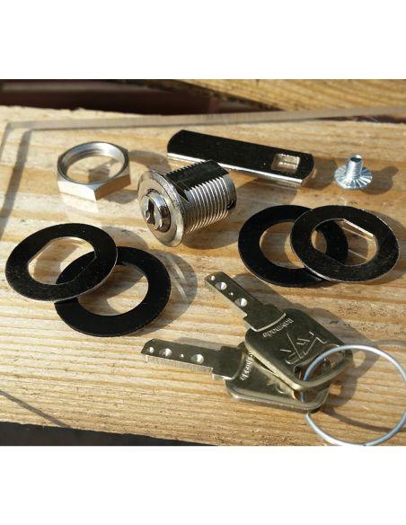 Serratura universale per ante in vetro con cilindro a levetta KYR Securital diametro 15 mm lunghezza 16 mm KYR 15 GLASS