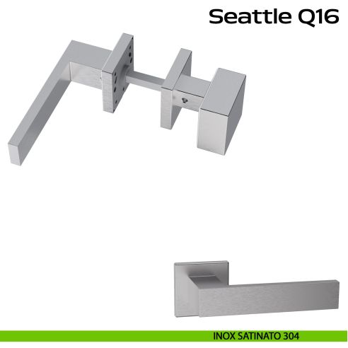 Maniglia in acciaio Seattle Q16 e pomolo fisso 2Q1 Reguitti Inox - acciao inox