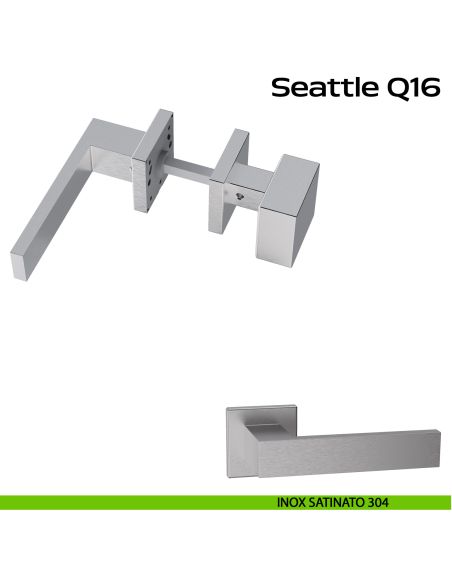 Maniglia in acciaio Seattle Q16 e pomolo fisso 2Q1 Reguitti Inox - acciao inox