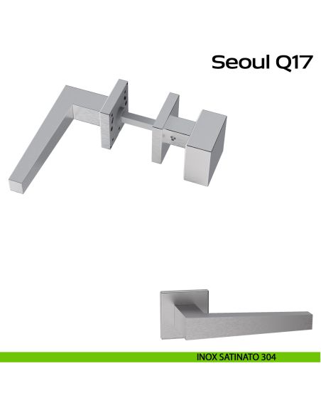 Maniglia in acciaio Seoul Q17 e pomolo fisso 2Q1 Reguitti Inox - acciaio inox
