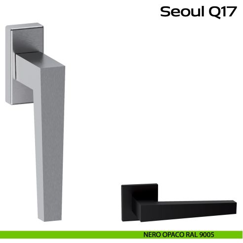Maniglia in acciaio per finestra DK Seoul Q17 Reguitti Inox - nero opaco RAL 9005