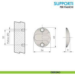 Supporto fianco per pistone Kraby Ferramenta Livenza fissaggio con vite 2