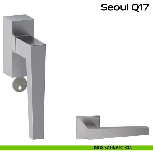 Maniglia in acciaio per finestra DK con chiave Seoul Q17 Reguitti Inox - inox satinato 304