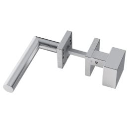 Maniglia in acciaio Toledo L14 e pomolo fisso 2Q1 Reguitti Inox rosetta quadrata