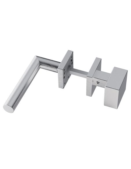 Maniglia in acciaio Toledo L14 e pomolo fisso 2Q1 Reguitti Inox rosetta quadrata