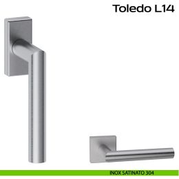 Maniglia in acciaio per finestra DK Toledo L14 Reguitti Inox rosetta 30x65 mm 2