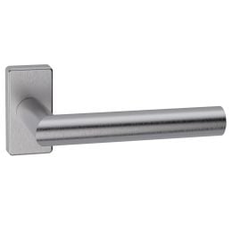 Maniglia in acciaio per porta Toledo L14 Reguitti Inox rosetta rettangolare