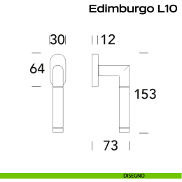 Maniglia in acciaio per finestra DK Edimburgo L10 Reguitti Inox 2