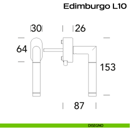 Maniglia in acciaio per finestra DK con pulsante su placca Edimburgo L10 Reguitti Inox 2