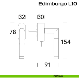 Maniglia in acciaio per finestra DK con chiave Edimburgo L10 Reguitti Inox 2