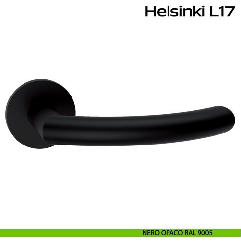 Maniglia in acciaio per porta Helsinki L17 Reguitti Inox - nero opaco RAL 9005