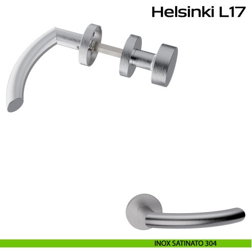 Maniglia in acciaio Helsinki Q17 e pomolo fisso 2Q1 Reguitti Inox - acciaio inox 304