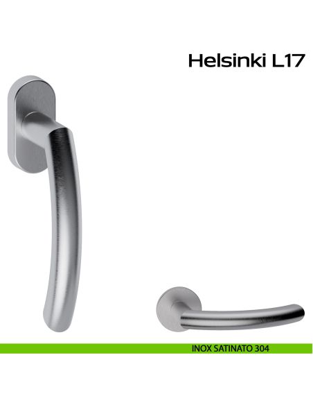 Maniglia in acciaio per finestra DK Helsinki L17 Reguitti Inox - inox satinato 304