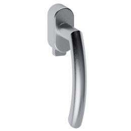 Maniglia in acciaio per finestra DK con pulsante su placca Helsinki L17 Reguitti Inox