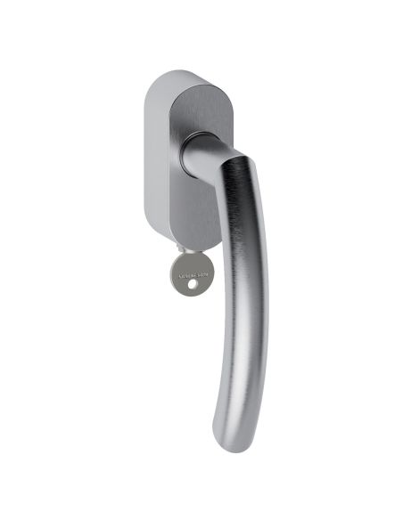 Maniglia in acciaio per finestra DK con chiave Helsinki L17 Reguitti Inox