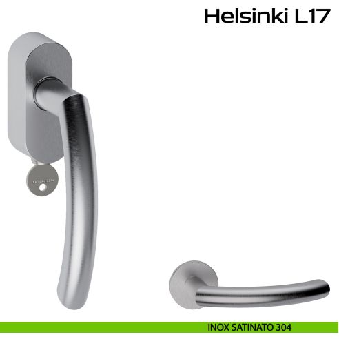 Maniglia in acciaio per finestra DK con funzione TBT Helsinki L17 Reguitti Inox - inox satinato 304