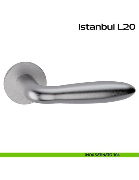 Maniglia in acciaio per porta Istanbul L20 Reguitti Inox - inox satinato 304