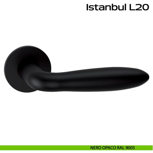 Maniglia in acciaio per porta Istanbul L20 Reguitti Inox - nero opaco RAL 9005