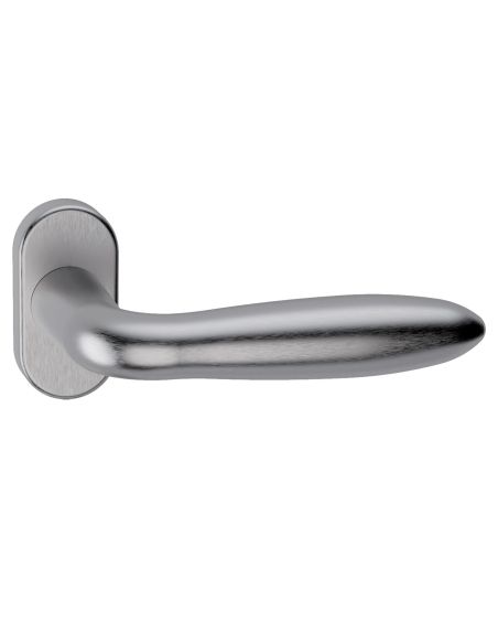 Maniglia in acciaio per porta Istanbul L20 Reguitti Inox rosetta ovale