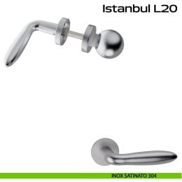 Maniglia in acciaio Istanbul L20 e pomolo fisso C59 Reguitti Inox 2