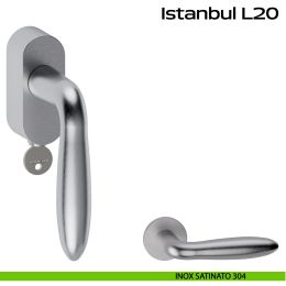 Maniglia in acciaio per finestra DK con funzione TBT Istanbul L20 Reguitti Inox 2