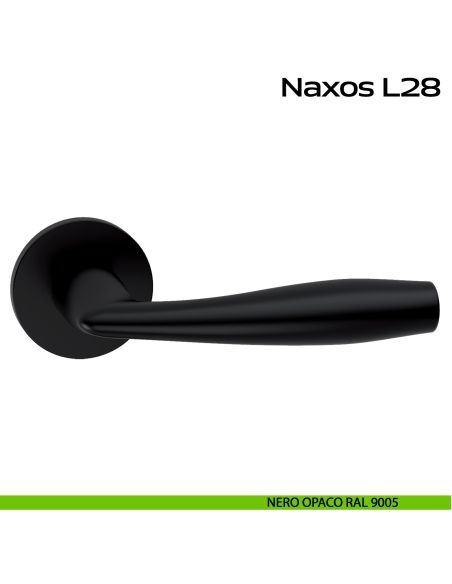 Maniglia in acciaio per porta Naxos L28 Reguitti Inox - nero opaco RAL 9005
