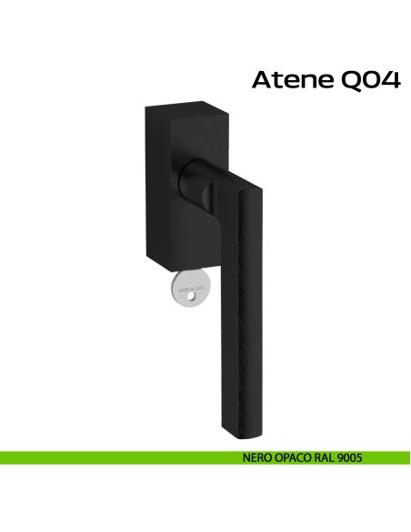 Maniglia in acciaio per finestra DK con funzione TBT Atene Q04 Reguitti Inox - nero opaco RAL 9005