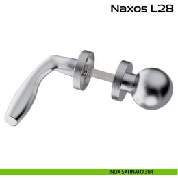 Maniglia in acciaio Naxos L28 e pomolo fisso C59 Reguitti Inox 2