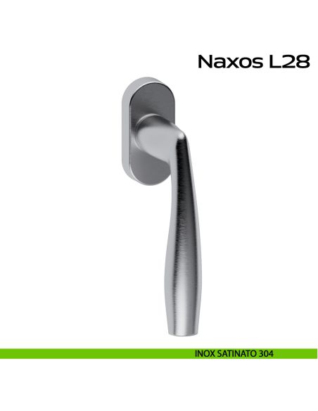 Maniglia in acciaio per finestra DK Naxos L28 Reguitti Inox - inox satinato 304