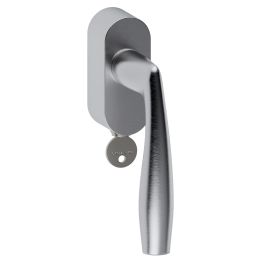 Maniglia in acciaio per finestra DK con chiave Naxos L28 Reguitti Inox