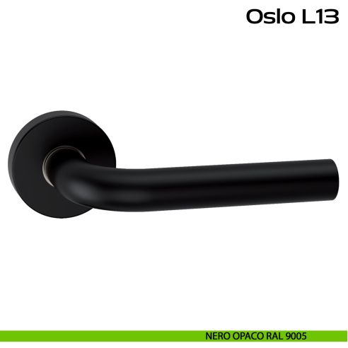 Maniglia in acciaio per porta Oslo L13 Reguitti Inox - nero opaco RAL 9005