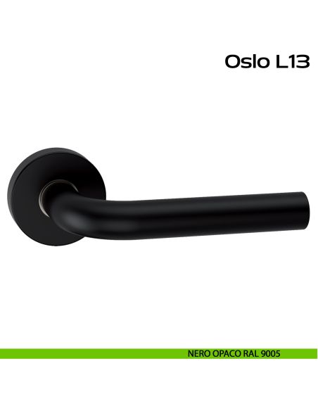 Maniglia in acciaio per porta Oslo L13 Reguitti Inox - nero opaco RAL 9005