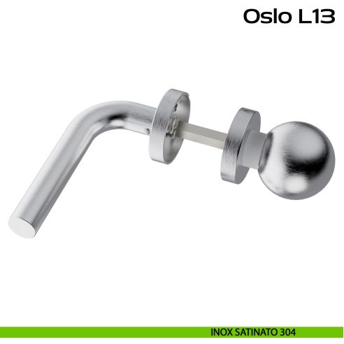 Maniglia in acciaio Oslo L13 e pomolo fisso C59 Reguitti Inox - acciaio inox 304