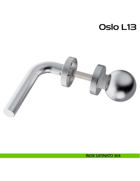 Maniglia in acciaio Oslo L13 e pomolo fisso C59 Reguitti Inox - acciaio inox 304