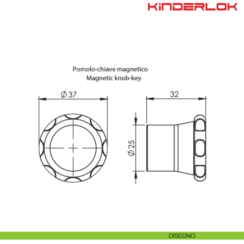 Chiave magnetica Kinder-Lok KYR Securital R501 - disegno