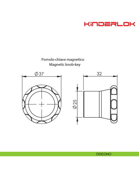 Chiave magnetica Kinder-Lok KYR Securital R501 - disegno