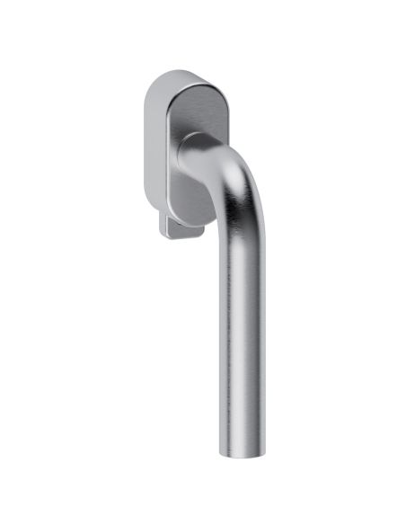 Maniglia in acciaio per finestra DK con pulsante su placca Oslo L13 Reguitti Inox