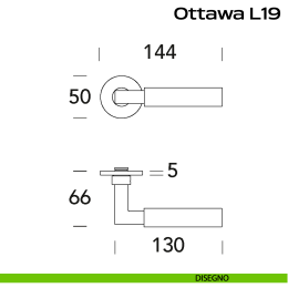 Maniglia in acciaio per porta Ottawa L19 Reguitti Inox 2