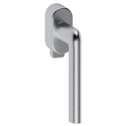 Maniglia in acciaio per finestra DK con pulsante su placca Samos L27 Reguitti Inox